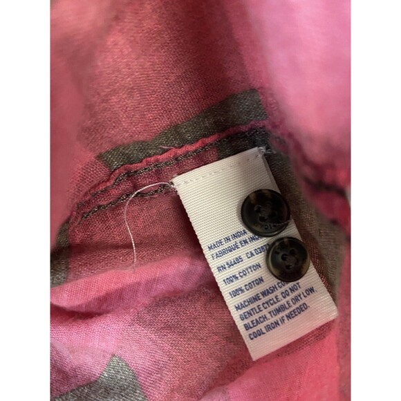 American Eagle Shirt Womens XS Pink Check Cabincore Button Long Sleeved - Picture 3 of 8